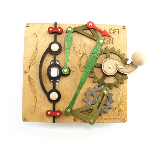 Green Tree Jewelry Steampunk Decora Rocker Throw Switch Black Wood Light Switch Plate Cover 8101E 