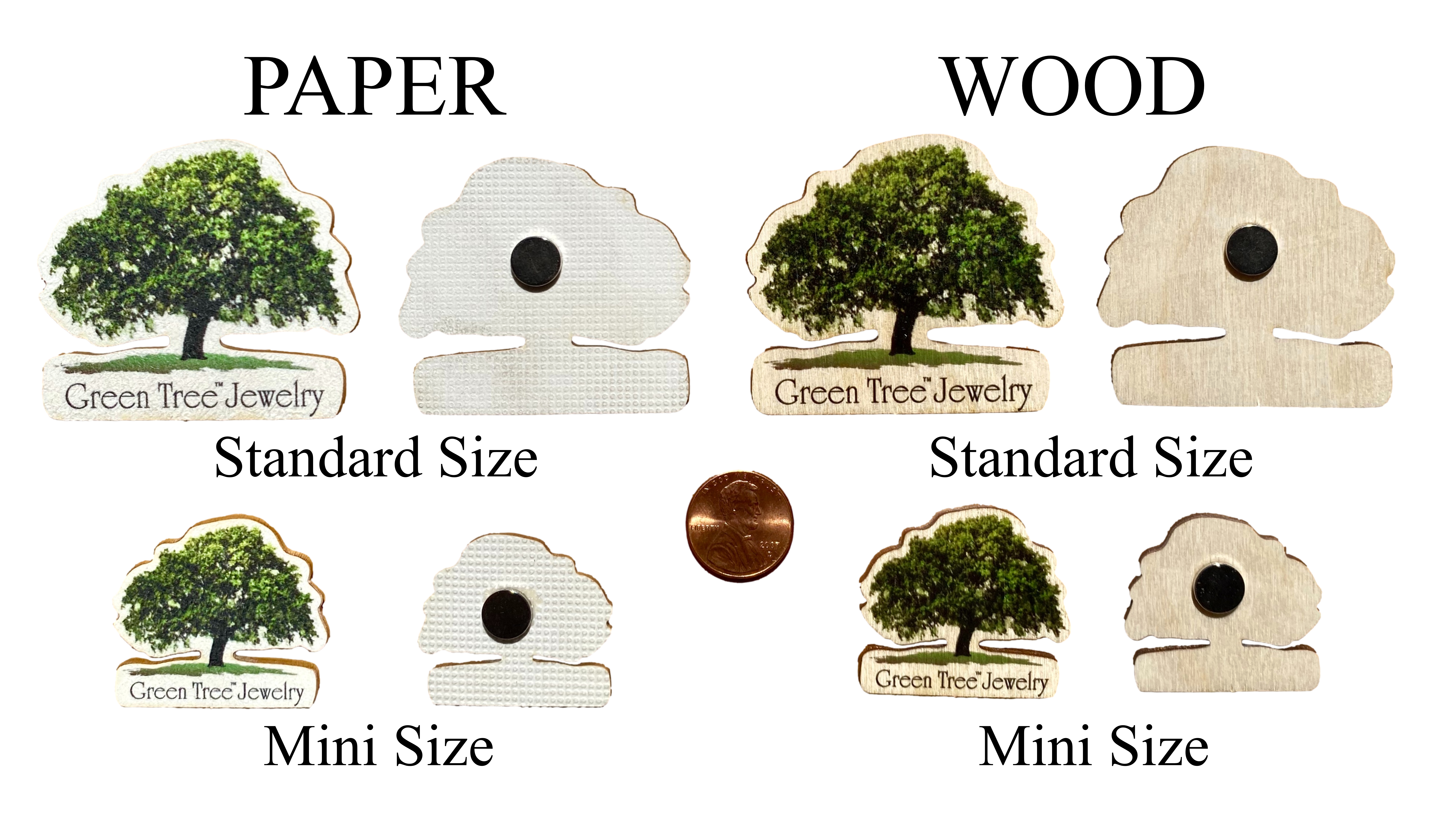 Small Hande Painted Birch Tree Cut Out Magnets