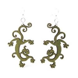 Apple Green Gecko Earrings