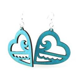 Aqua Marine Ocean Heart Earrings