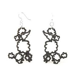 Black Poodle Wood Earrings