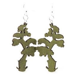 Apple Green Elongated Bonsai Earrings