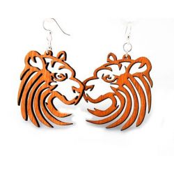 Tangerine Tiger Wood Earrings