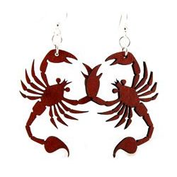 Cherry red scorpion wood earrings