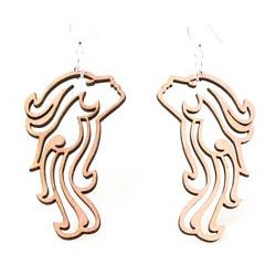 tan mother wind wood earrings