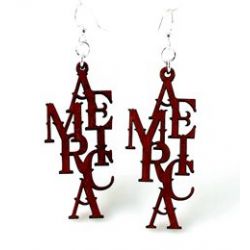 america wood earrings