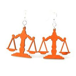 Scale of Judicial Balance Wood Earrings