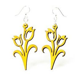 Lemon Yellow Wood Earrings