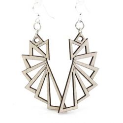 Natural wood triangular wood earrings