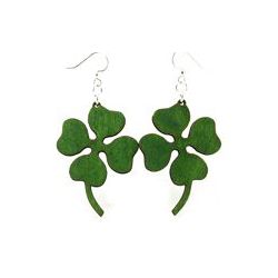 kelly green four leaf clover earrings