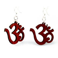 Red ohm wood earrings