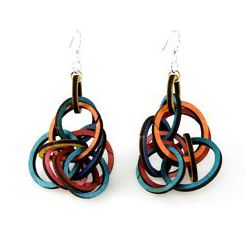 Interlocking ring earrings