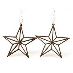 Brown nautical star outline earrings