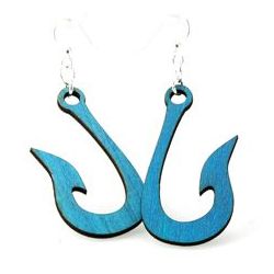 aqua marine fish hook earrings