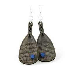racquet ball on racquet wood earrings