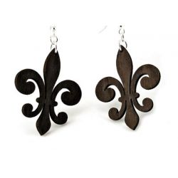 Brown regular fleur de lis earrings