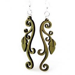 apple green leaves on vine earrings