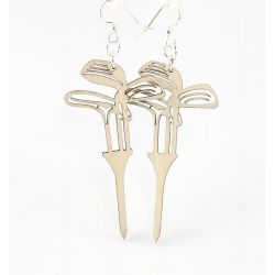 golf set on tees wood earrings