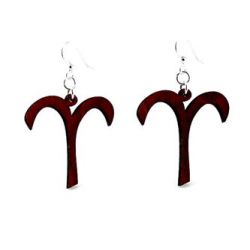 black aries wood earrings