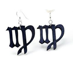 black virgo wood earrings