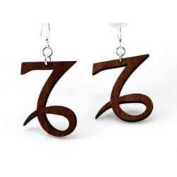 brown capricorn wood earrings