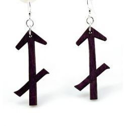 black sagittarius wood earrings