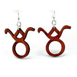 taurus wood earrings