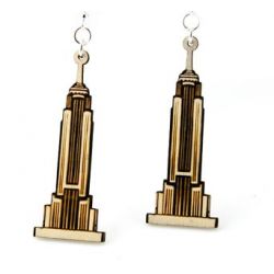 empire state building wood earrings
