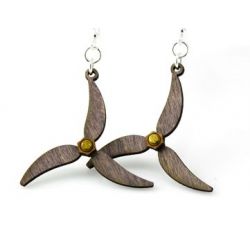 gray propeller wood earrings