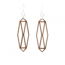 cinnamon barn door wood earrings