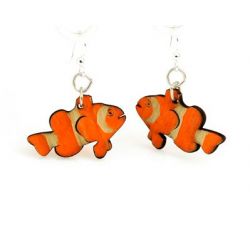 clown fish wood earrings