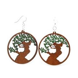 Bonsai tree wood earrings