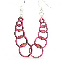 Cherry Red Venn Circles Earrings