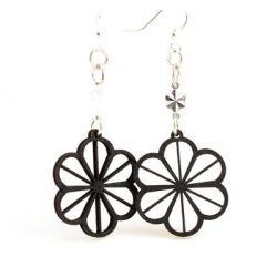 black clover wood earrings