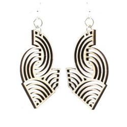 natural wood air wave wood earrings