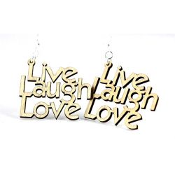 Natural Wood live laugh love earrings