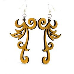 Cinnamon Swishy Scroll Wood Earrings