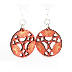 tri blossom wood earrings