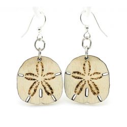 Sand Dollar Wood Earrings