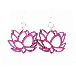 Lotus Blossom Wood Earrings
