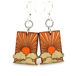 sunrise blossom wood earrings