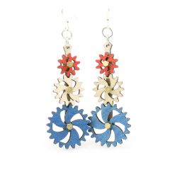 kinetic gear wood earrings