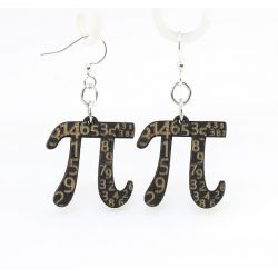 Black Pi Wood Earrings