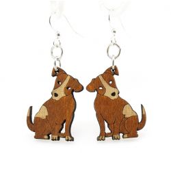 Cinnamon Puppy Wood Earrings