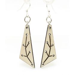 natural wood new growth triangle wood earrings