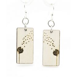 dandy lion blossom wood earrings