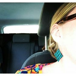 Earrings shown in color Aqua Marine!