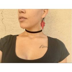 Earrings shown in color Cherry Red