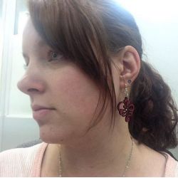Earrings shown in color Cherry Red