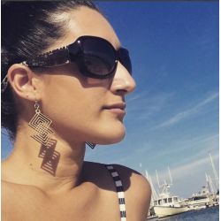 Earrings shown in color Natural Wood